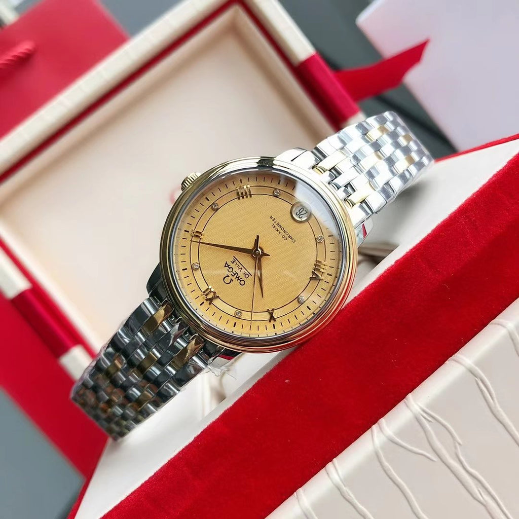 DE VILLE PRESTIGE 39.5 GOLD CASE YELLOW DIAL