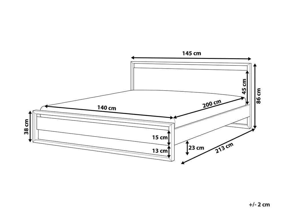 Bed Pine Wood GIULIA Solid Pine Wooden Bed Frame Dark Brown – Available in 140 x 200 cm & 160 x 200 cm