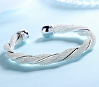 Minimalist Twisted Open Cuff Bracelet – Minimalist Adjustable Silver Bracelet for Women – Elegant Everyday Jewelry for Women