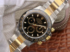 DAYTONA 40MM GOLD STEEL BLACK BEZEL BLACK DIAL