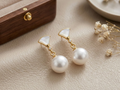 Minimalist Minimalist Pearl Drop Earrings – Elegant Gold Tone Dangle Earrings for Women – Elegant Everyday Jewelry for Women