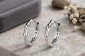 Minimalist Minimalist Bamboo Style Hoop Earrings – Small Silver Huggie Earrings – Elegant Everyday Jewelry for Women