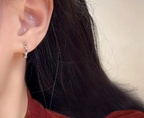 Minimalist Minimalist Bamboo Style Hoop Earrings – Small Silver Huggie Earrings – Elegant Everyday Jewelry for Women