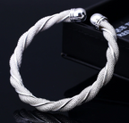 Minimalist Twisted Open Cuff Bracelet – Minimalist Adjustable Silver Bracelet for Women – Elegant Everyday Jewelry for Women