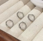 Minimalist Minimalist Bamboo Style Hoop Earrings – Small Silver Huggie Earrings – Elegant Everyday Jewelry for Women
