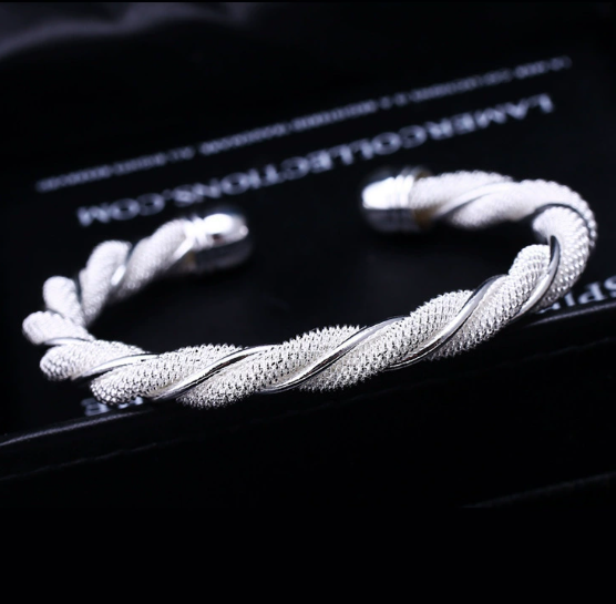 Minimalist Twisted Open Cuff Bracelet – Minimalist Adjustable Silver Bracelet for Women – Elegant Everyday Jewelry for Women