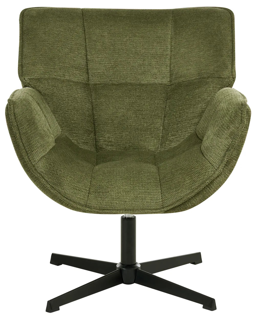 Swivel Armchair AUMA Fabric Green – Retro Accent Chair with 360° Swivel Base