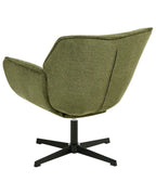 Swivel Armchair AUMA Fabric Green – Retro Accent Chair with 360° Swivel Base