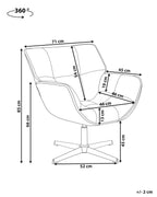 Swivel Armchair AUMA Fabric Green – Retro Accent Chair with 360° Swivel Base