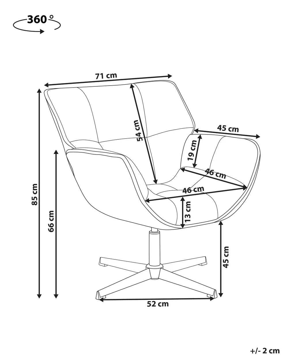 Swivel Armchair AUMA Fabric Green – Retro Accent Chair with 360° Swivel Base