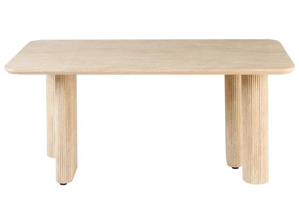 Dining Table BARROY Travertine Effect 180 x 90 cm