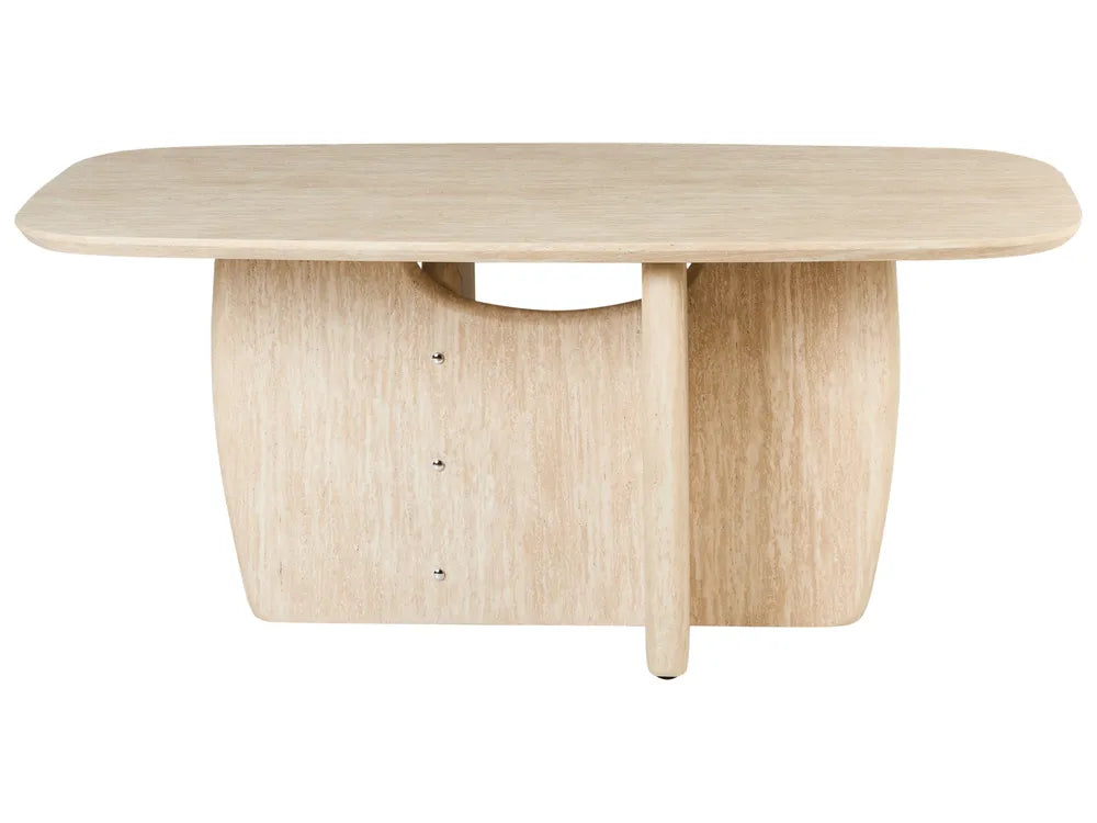Dining Table TRAVERS Travertine Effect 180 × 90 cm