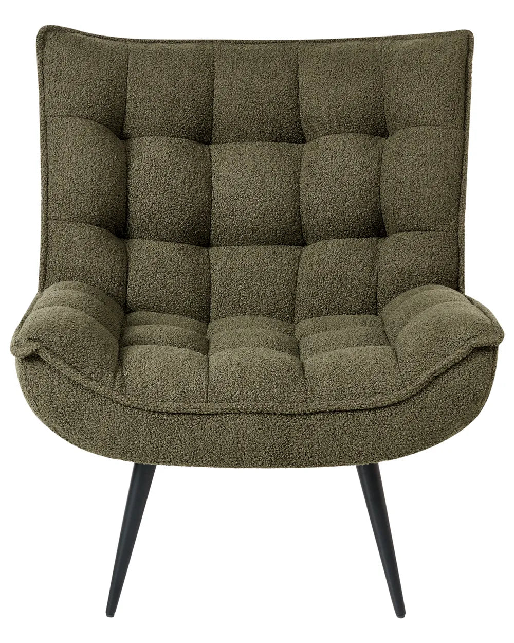 ALVESTA Boucle Dark Green Armchair – Modern Armless Accent Chair with Soft Upholstery