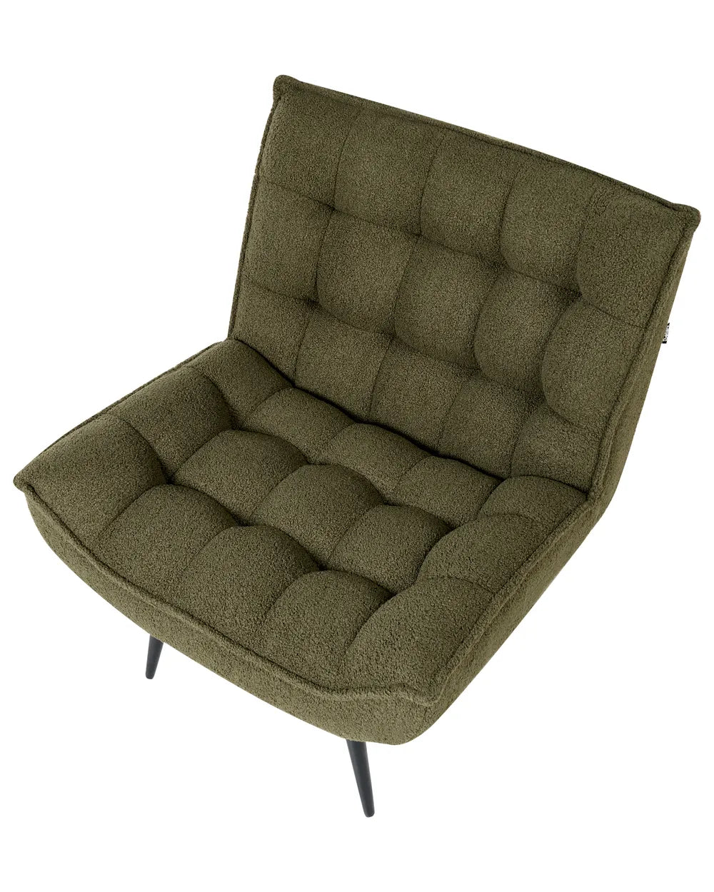 ALVESTA Boucle Dark Green Armchair – Modern Armless Accent Chair with Soft Upholstery