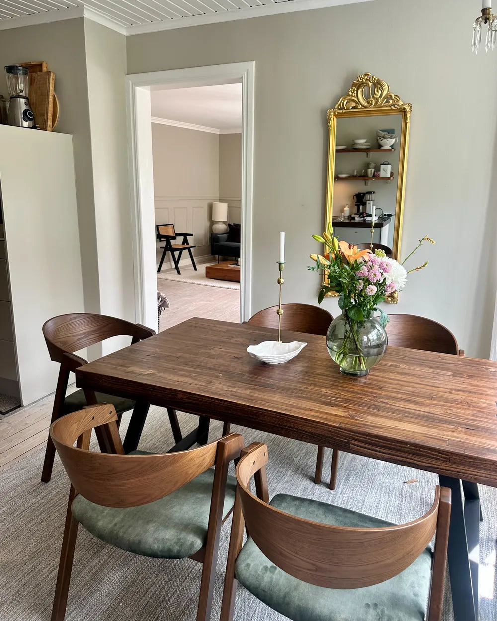 Set of 2 Dining Chairs Yuba Wood Dark Green