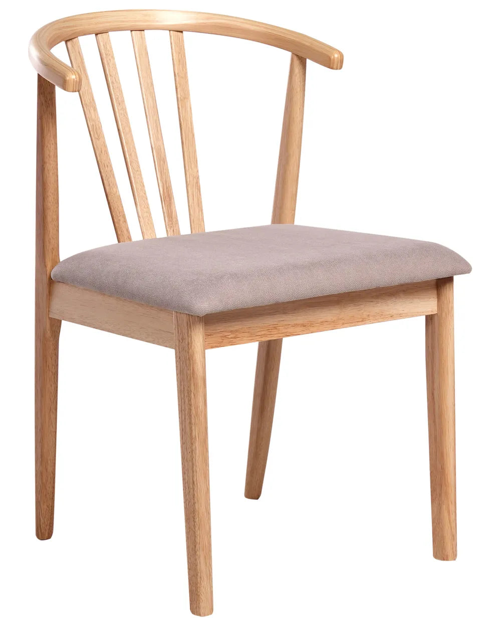 Set of 2 Dining Chairs Craig Wood Light Brown / Taupe