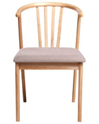 Set of 2 Dining Chairs Craig Wood Light Brown / Taupe