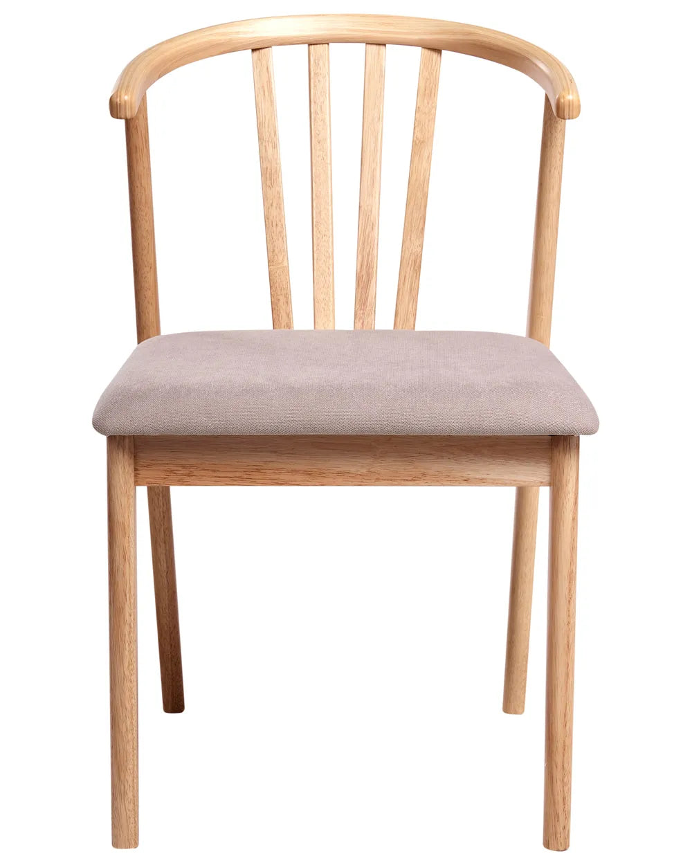 Set of 2 Dining Chairs Craig Wood Light Brown / Taupe