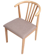 Set of 2 Dining Chairs Craig Wood Light Brown / Taupe