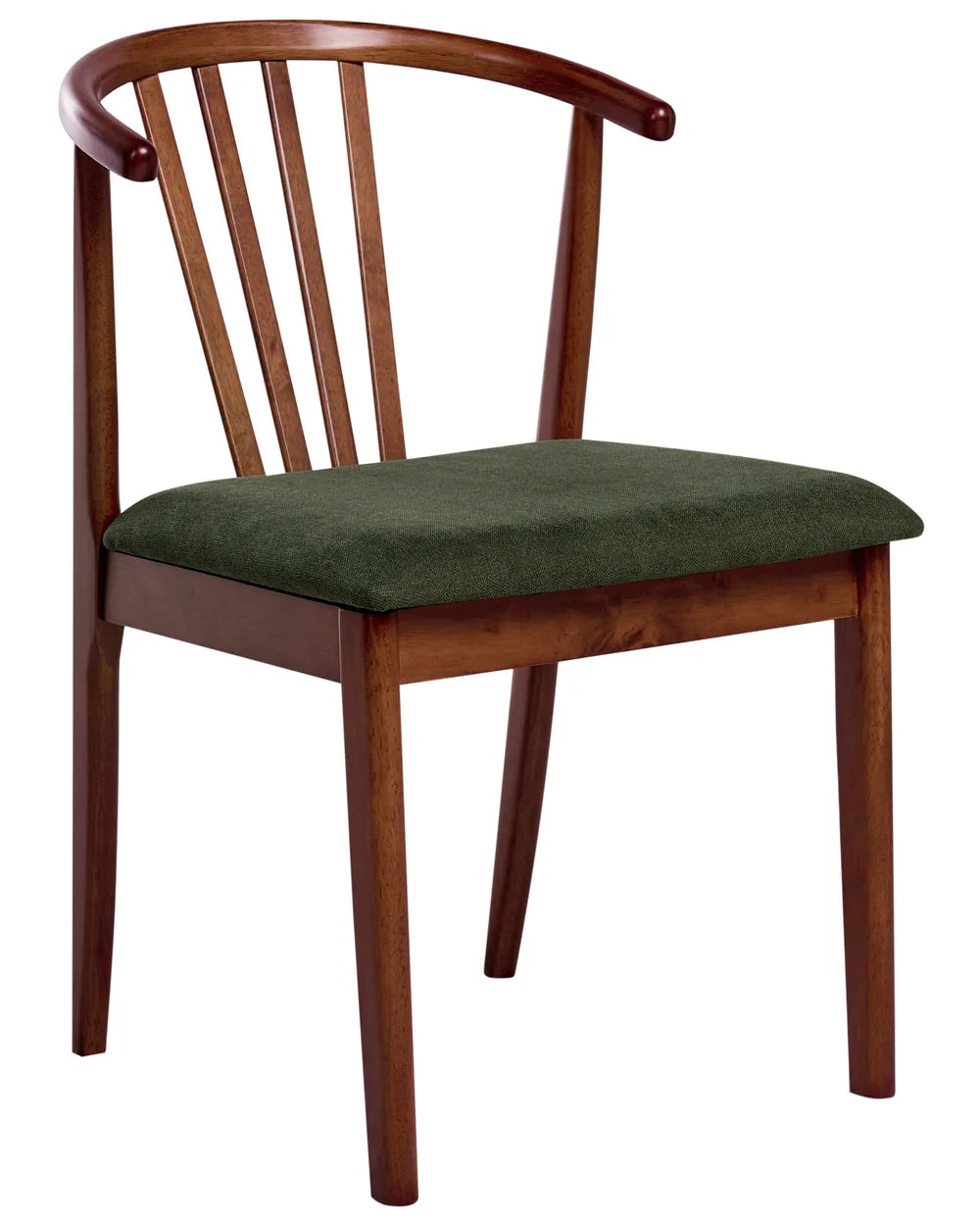 Set of 2 Dining Chairs Craig Wood Dark Brown / Green