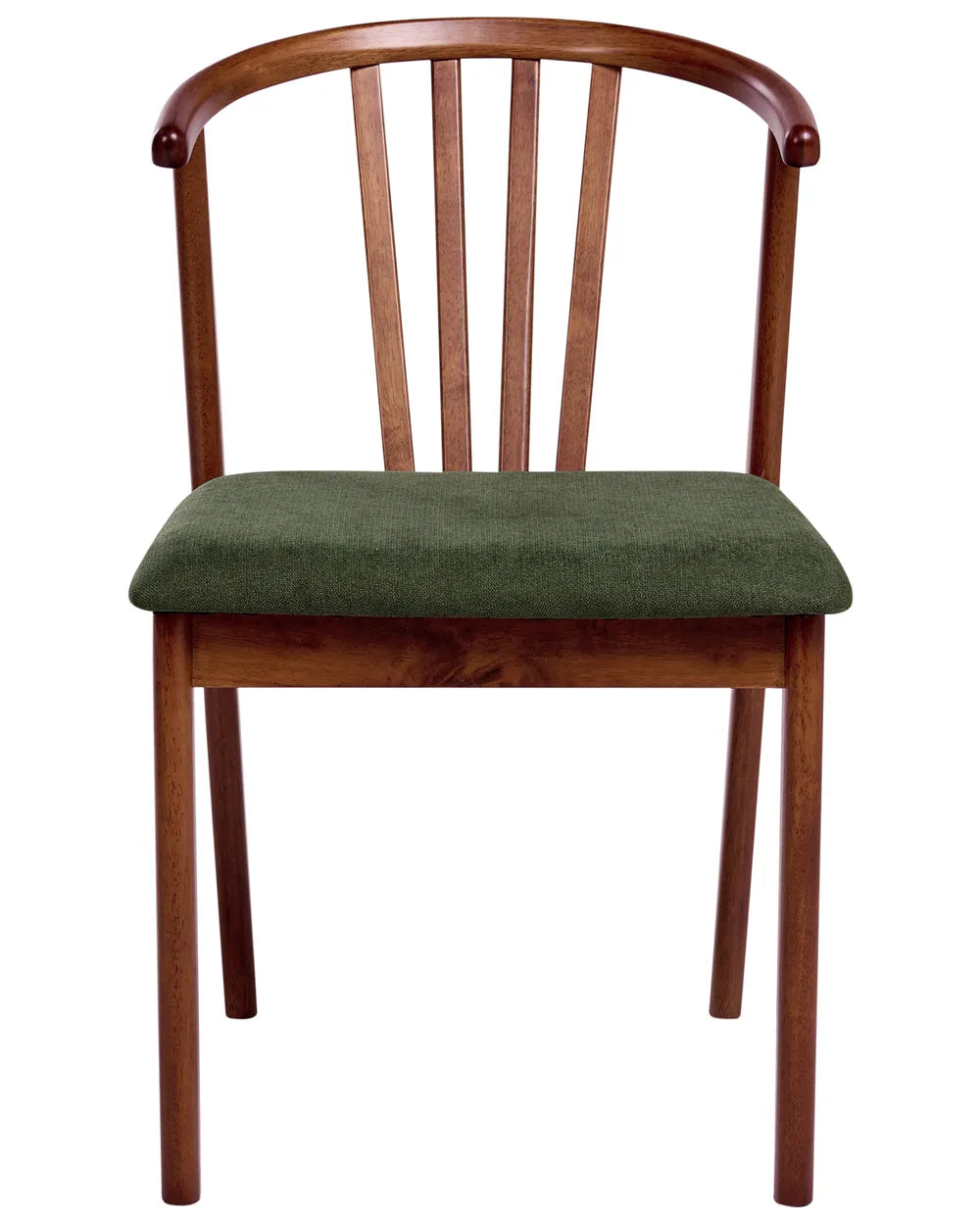 Set of 2 Dining Chairs Craig Wood Dark Brown / Green
