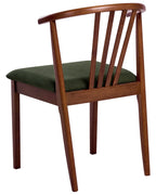 Set of 2 Dining Chairs Craig Wood Dark Brown / Green