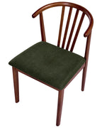 Set of 2 Dining Chairs Craig Wood Dark Brown / Green