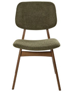 Set of 2 Dining Chairs ELAINE Bouclé Fabric Taupe – Dark Wood Frame