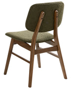Set of 2 Dining Chairs ELAINE Bouclé Fabric Taupe – Dark Wood Frame