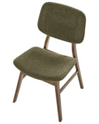 Set of 2 Dining Chairs ELAINE Bouclé Fabric Taupe – Dark Wood Frame