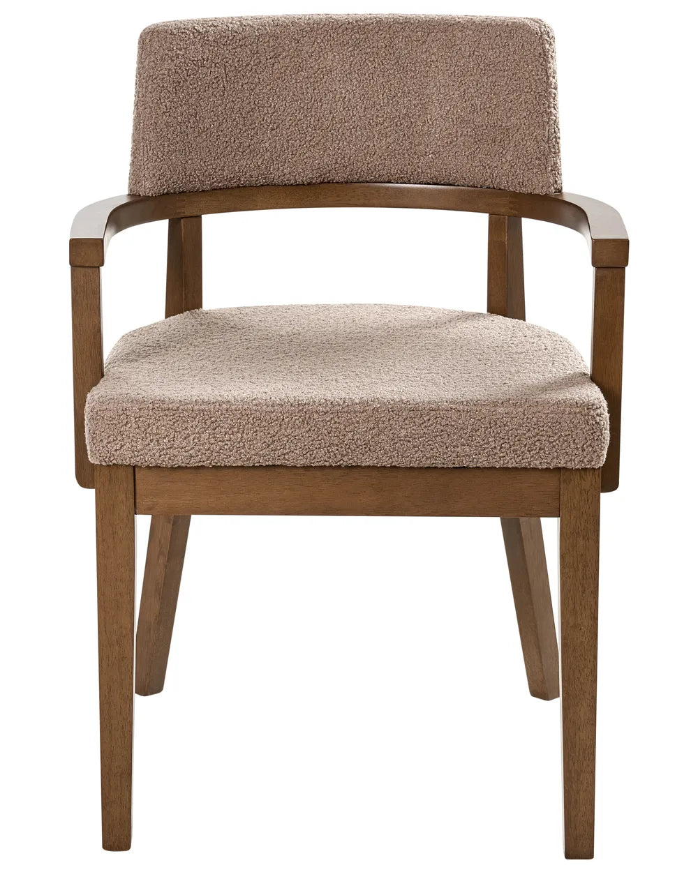 Set of 2 Dining Chairs DALBO Boucle Dark Brown / taupe with Armrests