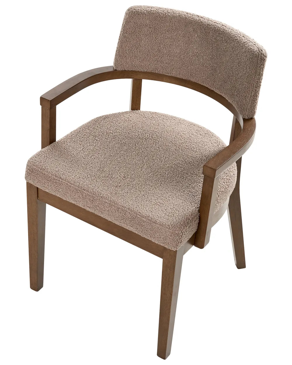 Set of 2 Dining Chairs DALBO Boucle Dark Brown / taupe with Armrests