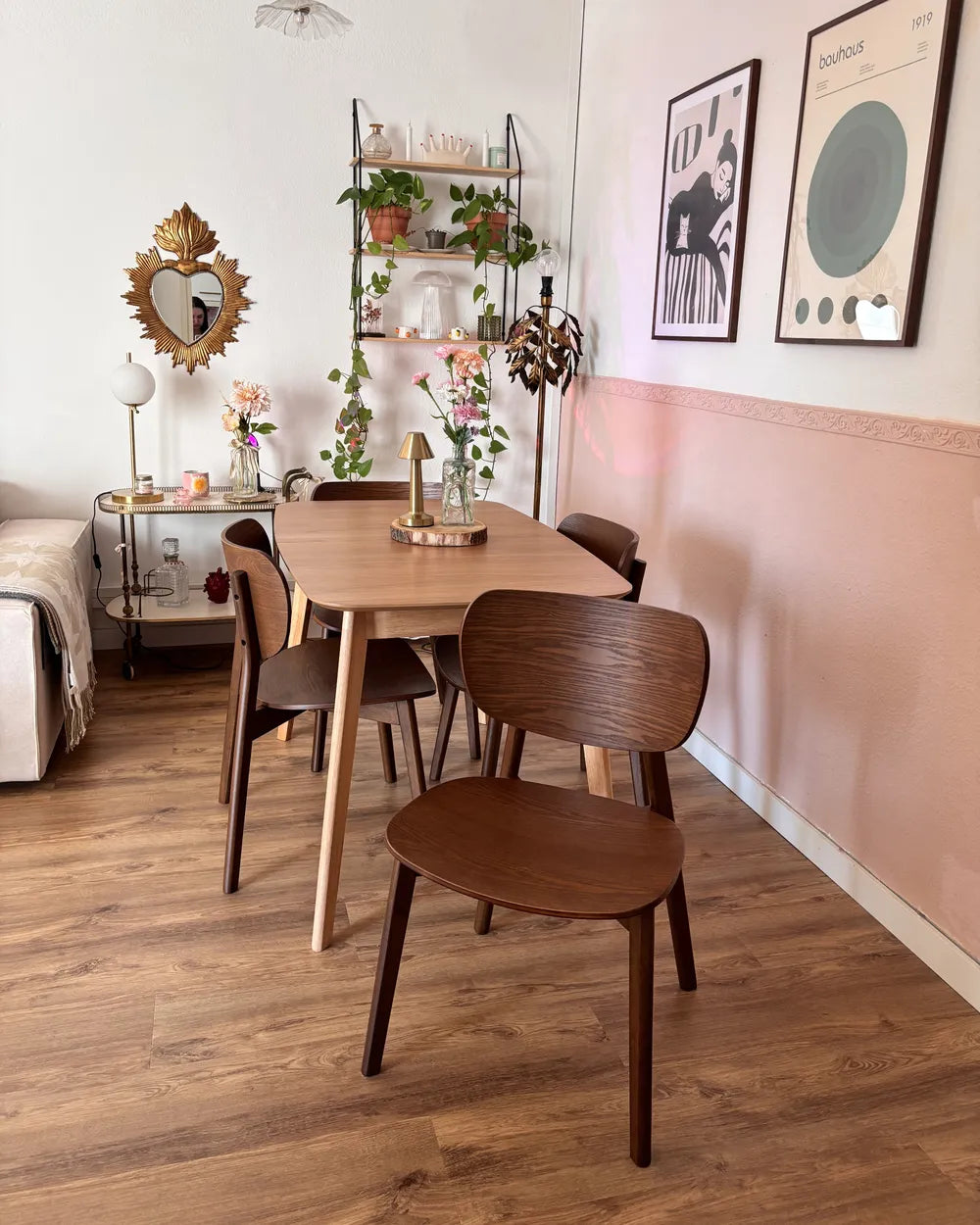 Set of 2 Dining Chairs Overly Wood Brown