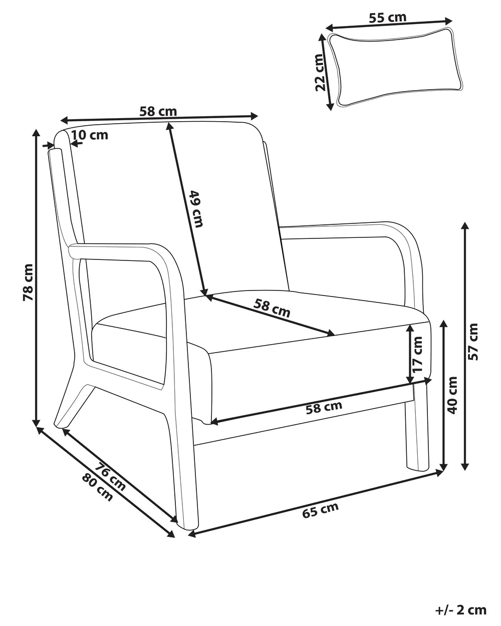 Classic Armchair SKOVDE Faux Fur Upholstered Armchair with Armrests – Taupe