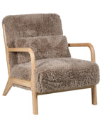 Classic Armchair SKOVDE Faux Fur Upholstered Armchair with Armrests – Taupe