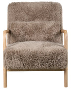 Classic Armchair SKOVDE Faux Fur Upholstered Armchair with Armrests – Taupe