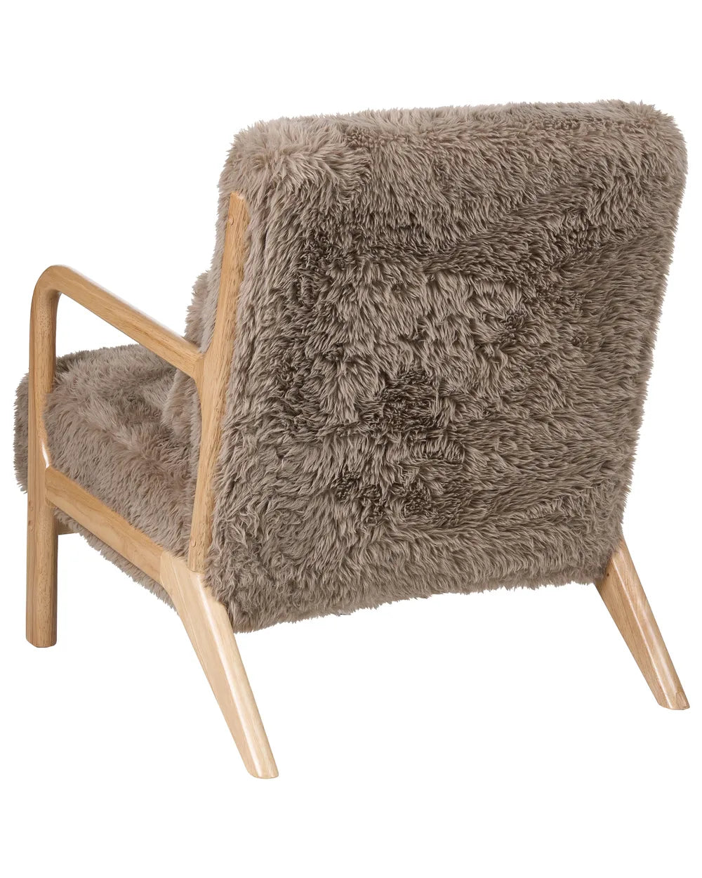Classic Armchair SKOVDE Faux Fur Upholstered Armchair with Armrests – Taupe