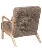 Classic Armchair SKOVDE Faux Fur Upholstered Armchair with Armrests – Taupe