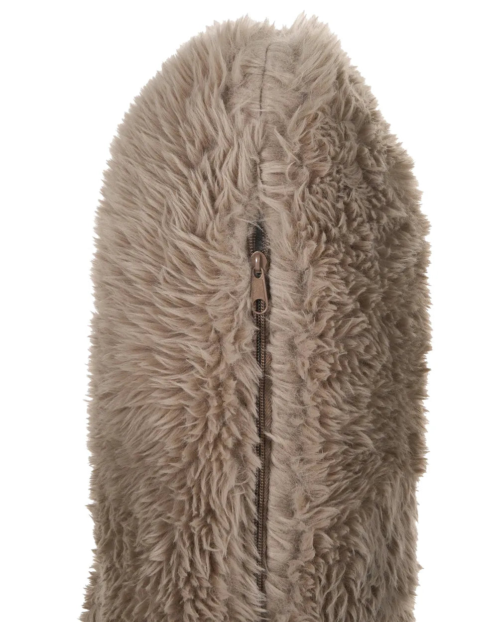 Classic Armchair SKOVDE Faux Fur Upholstered Armchair with Armrests – Taupe