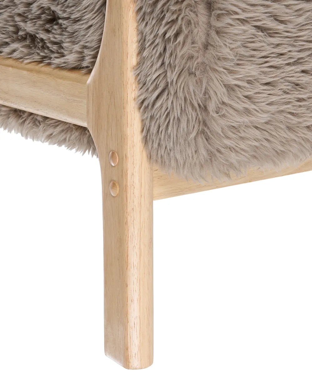 Classic Armchair SKOVDE Faux Fur Upholstered Armchair with Armrests – Taupe