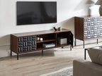 CARAQUET Dark Brown TV Stand – Geometric Pattern Media Unit for TVs up to 70", 160 cm