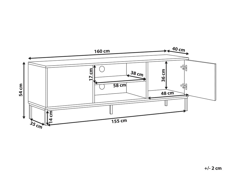CARAQUET Dark Brown TV Stand – Geometric Pattern Media Unit for TVs up to 70", 160 cm