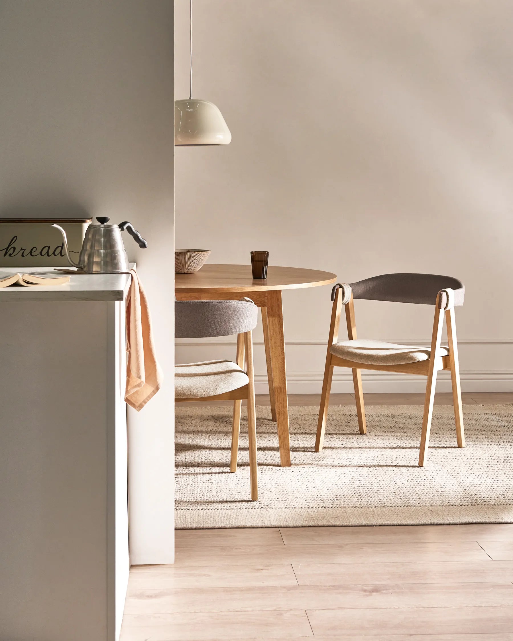 Set of 2 Dining Chairs DAY in Traditional Style – Light Brown & Taupe