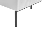 Modern LEDUC White 7-Drawer Chest with Ribbed Fronts, MDF Body and Metal Legs – Spacious Storage Sideboard for Living Room or Bedroom