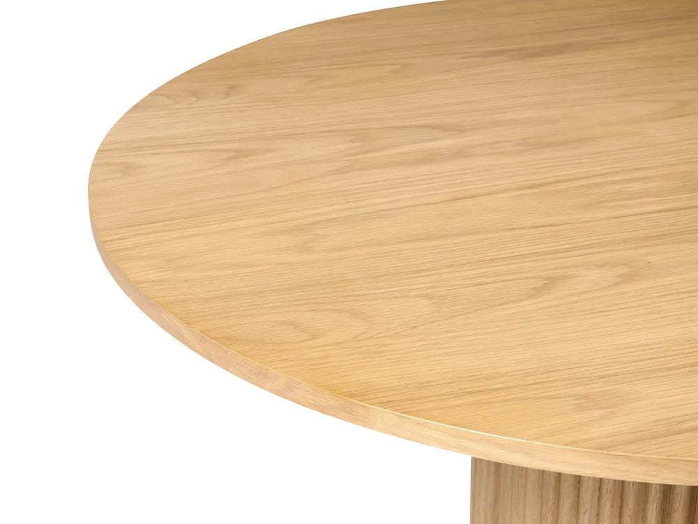 Dining Table LUNNIN Light Oak 180 x 90 cm – Oval Dining Table with Slatted Base