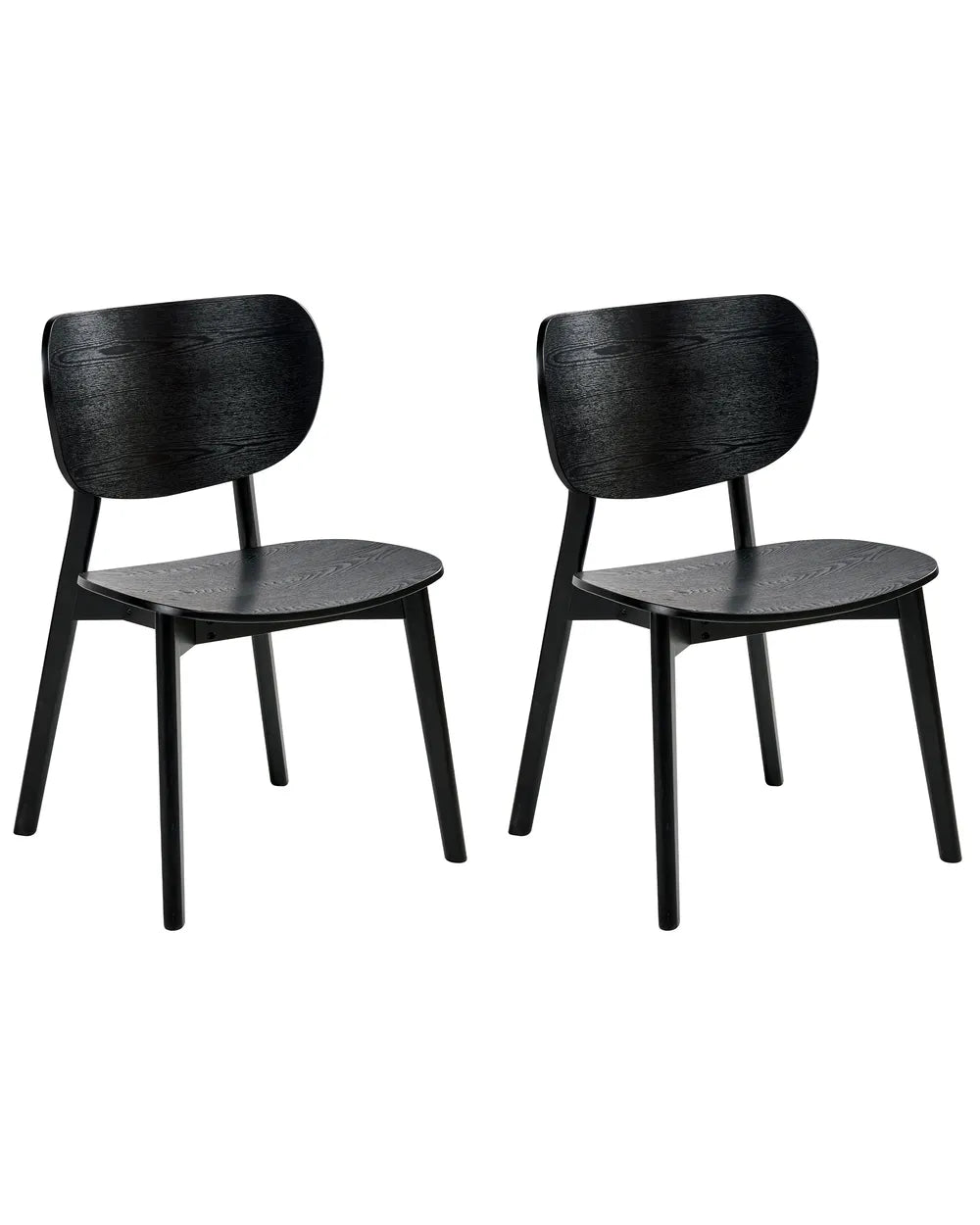 Set of 2 Dining Chairs Overly Wood Black