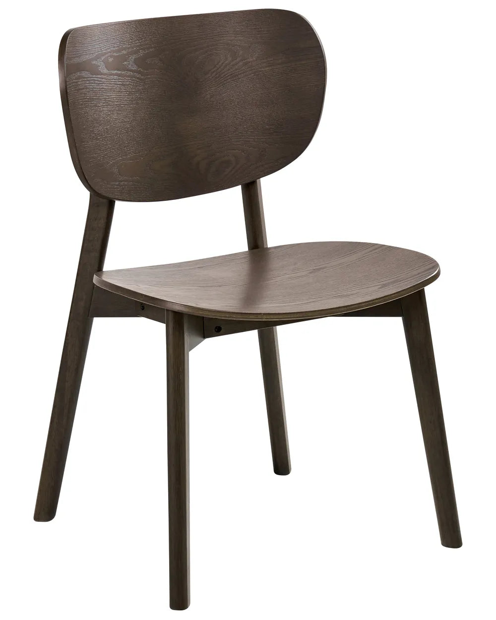 Set of 2 Dining Chairs Overly Wood Dark Brown