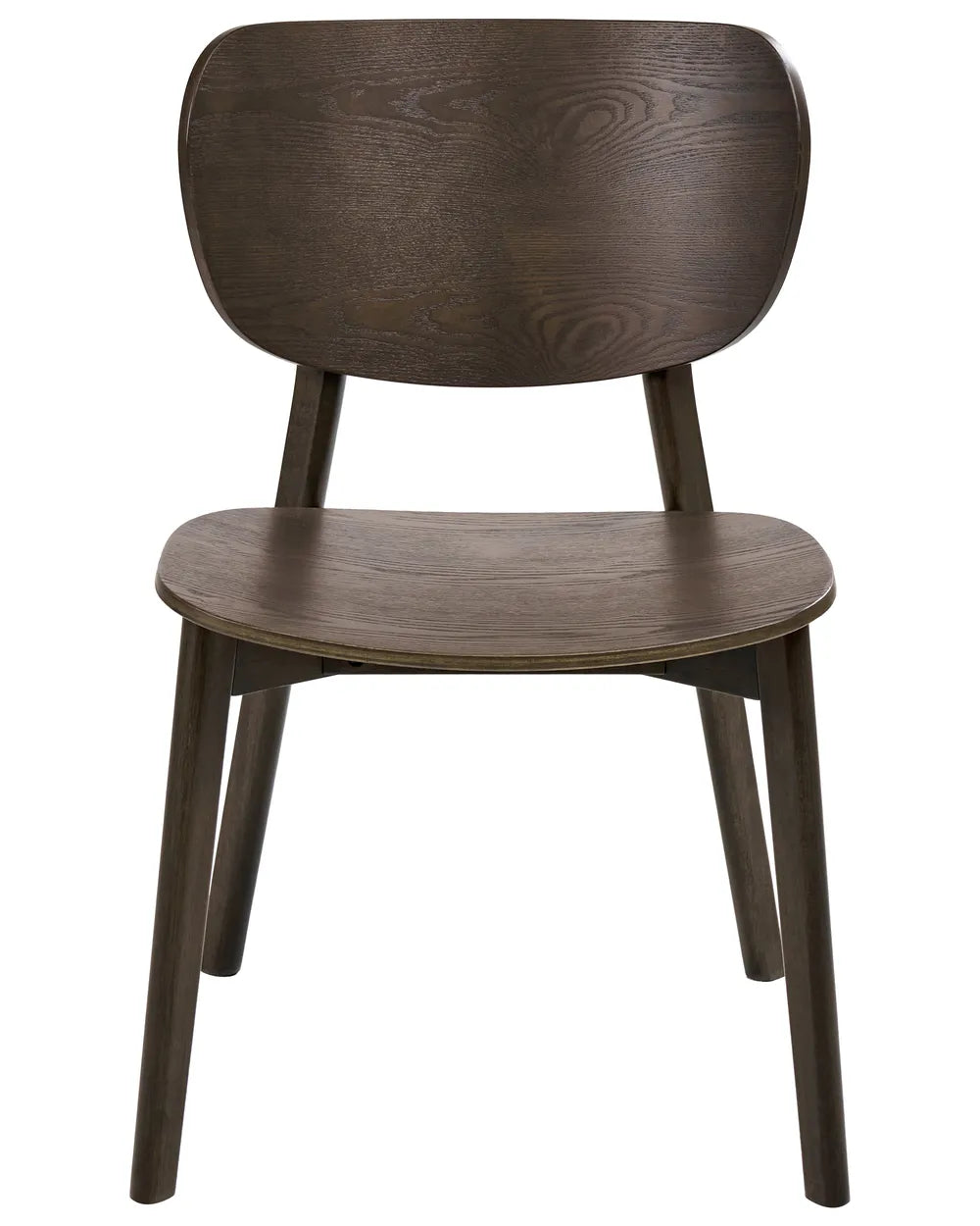 Set of 2 Dining Chairs Overly Wood Dark Brown