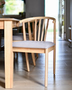 Set of 2 Dining Chairs Craig Wood Light Brown / Taupe