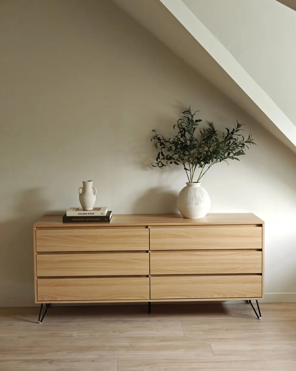 6 Drawer Chest Cardigan Light Brown